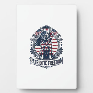 Patriotic Labrador Retriever Vector Graphic Tee_1 Plaque