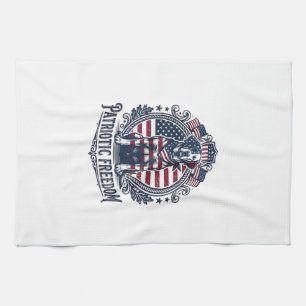 Patriotic Labrador Retriever Vector Graphic Tee_1 Tea Towel