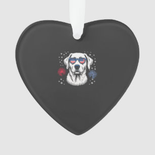 Patriotic Labrador with USA Shades Ornament