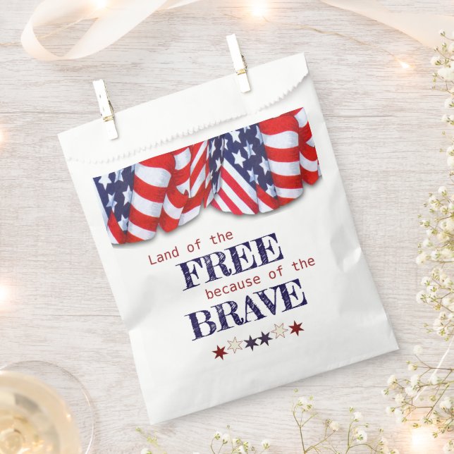 Patriotic Land of the Free Bunting Favour Bags (Clipped)