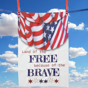 Patriotic Land of the Free Bunting Tea Towel