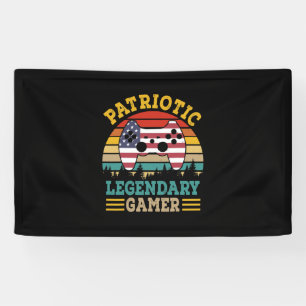 Patriotic Legendary Gamer American Independence Banner