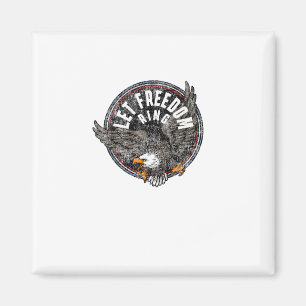 Patriotic Let Freedom Ring Vintage American Bald E Magnet