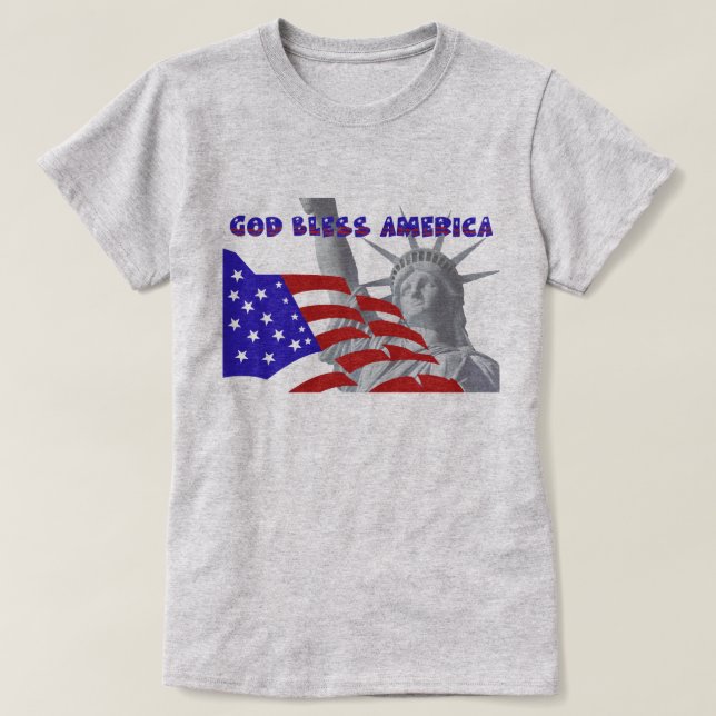 Patriotic Liberty God Bless America T-Shirt (Design Front)