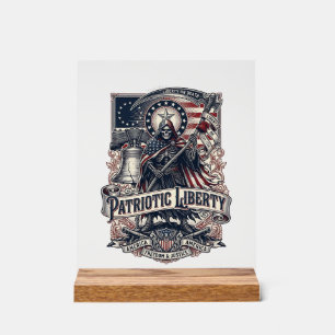 Patriotic Liberty Reaper Dark Patriot Skeleton & R Acrylic Sign