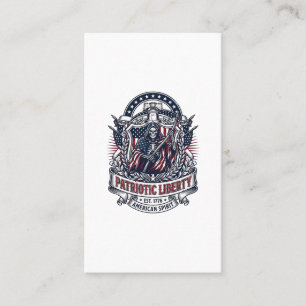 Patriotic Liberty Reaper Dark Patriot Skeleton & R Business Card