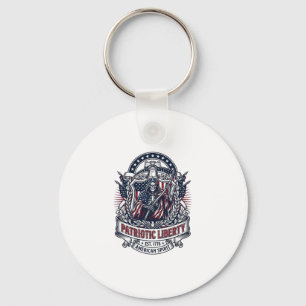 Patriotic Liberty Reaper Dark Patriot Skeleton & R Key Ring