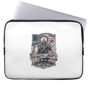 Patriotic Liberty Reaper Dark Patriot Skeleton & R Laptop Sleeve