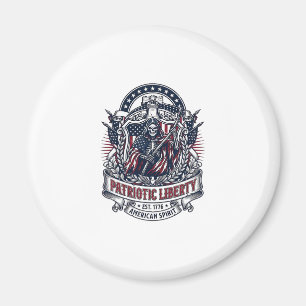 Patriotic Liberty Reaper Dark Patriot Skeleton & R Magnet
