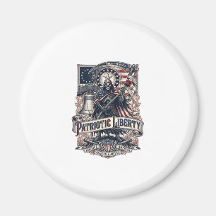 Patriotic Liberty Reaper Dark Patriot Skeleton & R Magnet