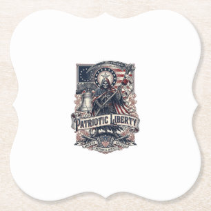Patriotic Liberty Reaper Dark Patriot Skeleton & R Paper Coaster