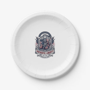 Patriotic Liberty Reaper Dark Patriot Skeleton & R Paper Plate