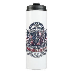 Patriotic Liberty Reaper Dark Patriot Skeleton & R Thermal Tumbler