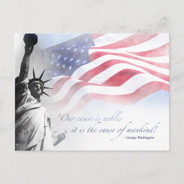 Patriotic Liberty Statue USA Famous American Quote Postcard (Front)