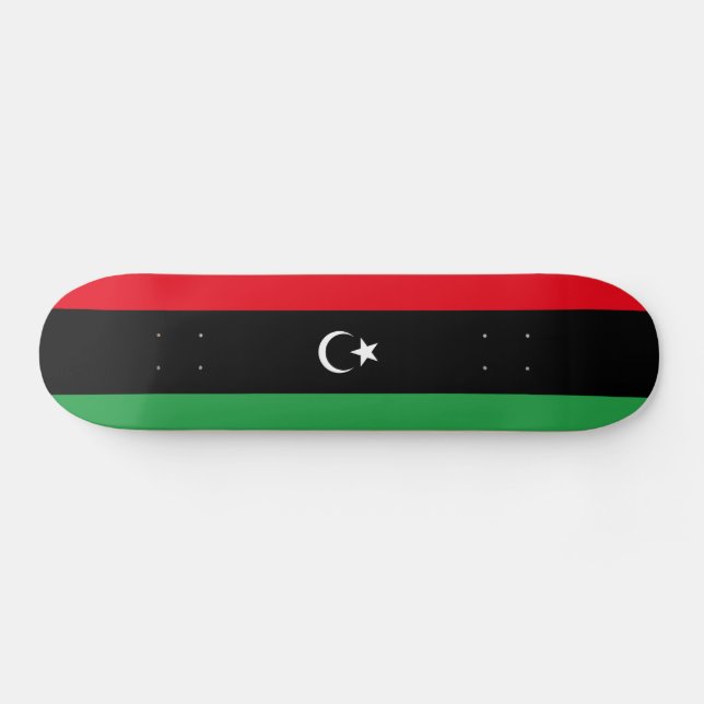 Patriotic Libya Flag Skateboard (Horz)