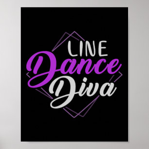 Patriotic Line Dancing Diva Women Gift Line Dance  Poster