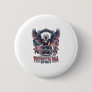 Patriotic Lion Eagle Guardian Animal Hybrid Patrio 6 Cm Round Badge