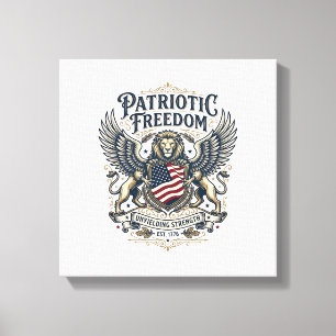 Patriotic Lion Eagle Guardian Animal Hybrid Patrio Canvas Print