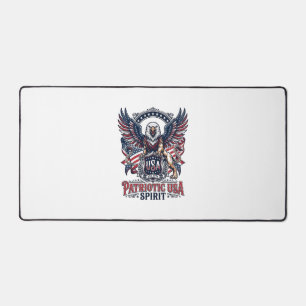 Patriotic Lion Eagle Guardian Animal Hybrid Patrio Desk Mat