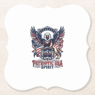 Patriotic Lion Eagle Guardian Animal Hybrid Patrio Paper Coaster