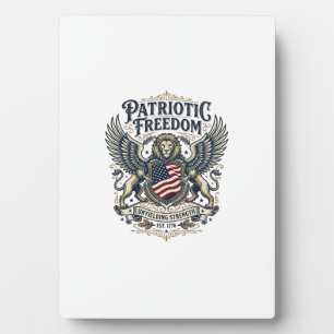 Patriotic Lion Eagle Guardian Animal Hybrid Patrio Plaque