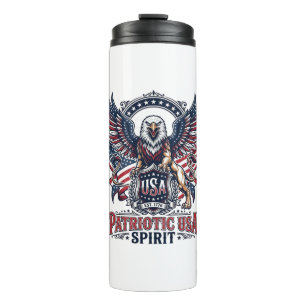 Patriotic Lion Eagle Guardian Animal Hybrid Patrio Thermal Tumbler