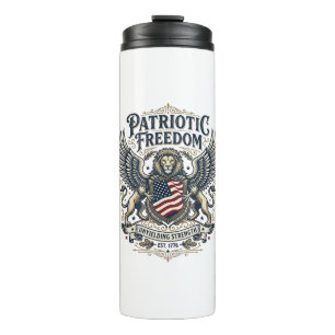 Patriotic Lion Eagle Guardian Animal Hybrid Patrio Thermal Tumbler