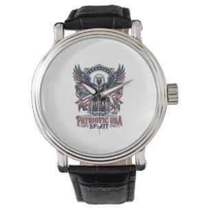 Patriotic Lion Eagle Guardian Animal Hybrid Patrio Watch