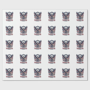 Patriotic Lion Eagle Guardian Animal Hybrid Patrio Wrapping Paper