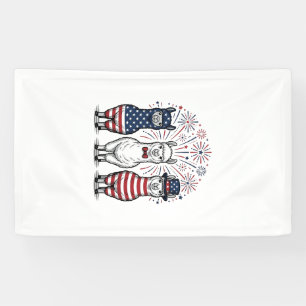 Patriotic Llama Fireworks Vintage Vector Shirt_1 Banner