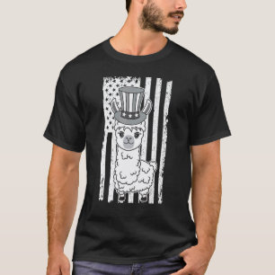 Patriotic Llama July 4th For Men Women Animal 3 T-Shirt