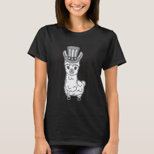 Patriotic Llama July 4th For Men Women Animal 4 T-Shirt
