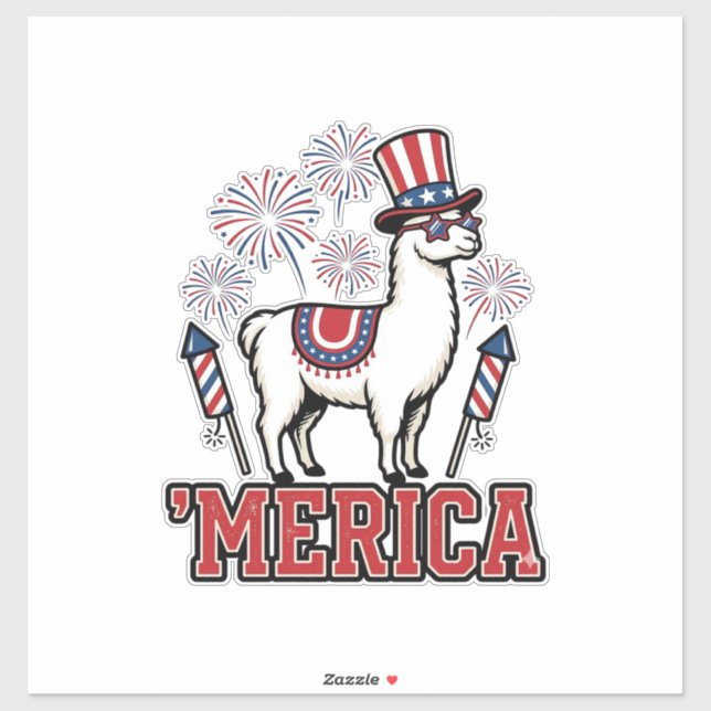Patriotic Llama Merica Vintage Vector Design_1 (Sheet)