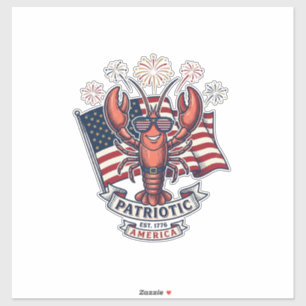 Patriotic Lobster Flag Vintage Engraving T-Shirt_1