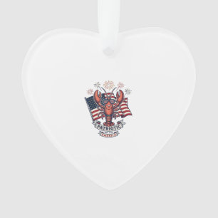 Patriotic Lobster Flag Vintage Engraving T-Shirt_1 Ornament