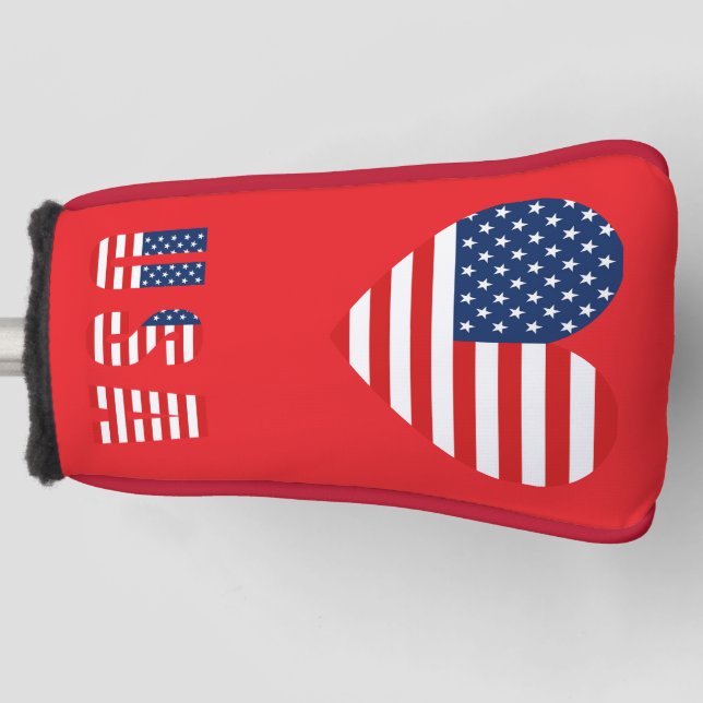 Patriotic Love Sign Golf Putter Head Cover (Front)