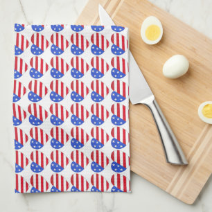 Patriotic Love USA July 4th Stars and Stripes Flag Tea Towel