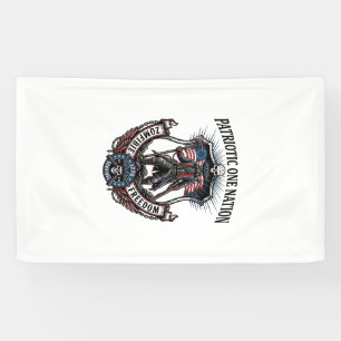 Patriotic Mad Road 1776 Warrior Zombie Apocalypse Banner