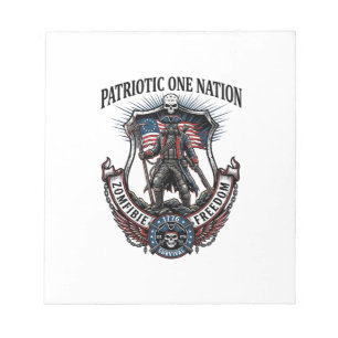 Patriotic Mad Road 1776 Warrior Zombie Apocalypse  Notepad