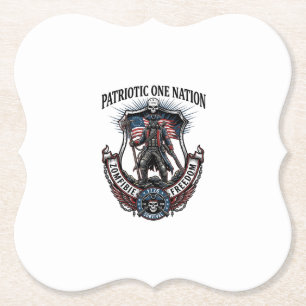 Patriotic Mad Road 1776 Warrior Zombie Apocalypse Paper Coaster