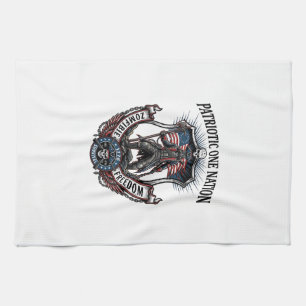 Patriotic Mad Road 1776 Warrior Zombie Apocalypse Tea Towel