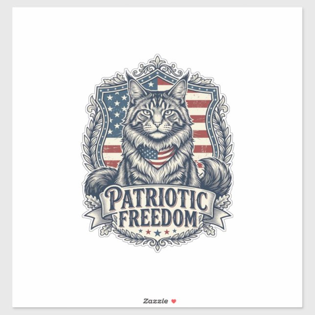 Patriotic Maine Coon Cat (Sheet)