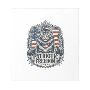 Patriotic Maine Coon Cat Notepad