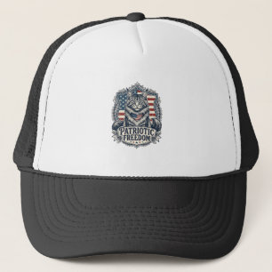 Patriotic Maine Coon Cat Trucker Hat