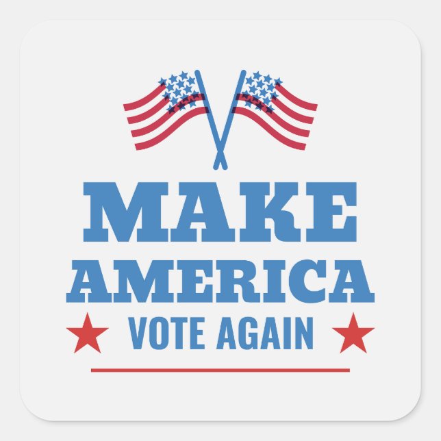 Patriotic 'Make America Vote Again' Square Sticker (Front)