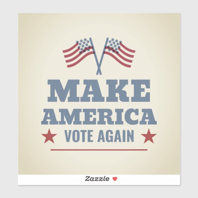 Patriotic 'Make America Vote Again' Square Sticker (Sheet)
