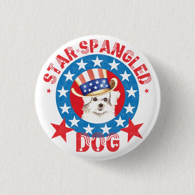 Patriotic Maltese 3 Cm Round Badge (Front)