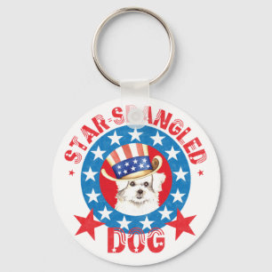 Patriotic Maltese Key Ring