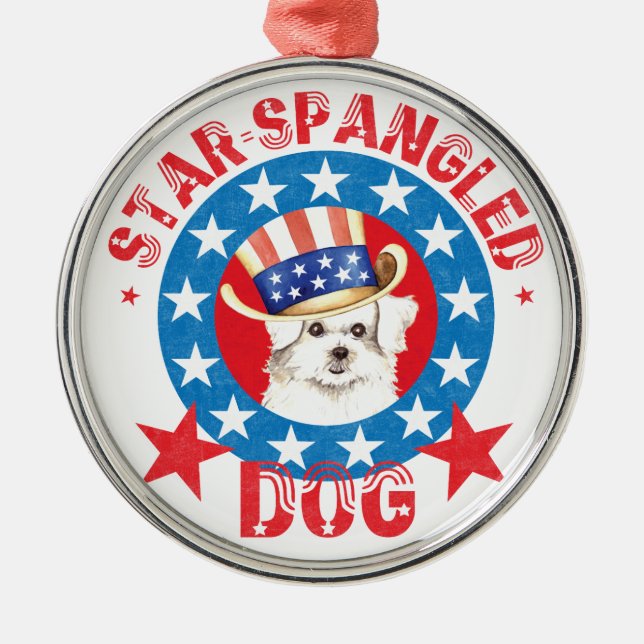 Patriotic Maltese Metal Tree Decoration (Front)
