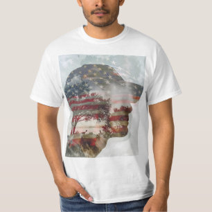 Patriotic Man Double Exposure T-Shirt